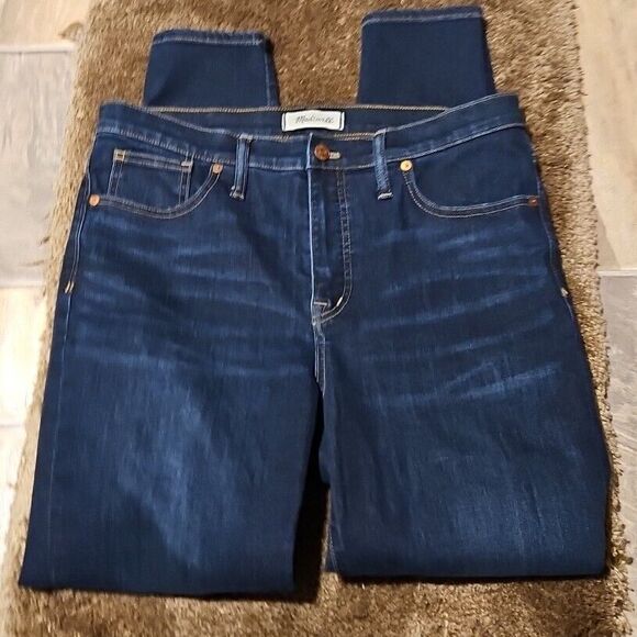 New $135 31 34X29 MADEWELL  Mid-Rise Skinny Jeans Dark Blue Super Stretch Denim - Picture 4 of 8